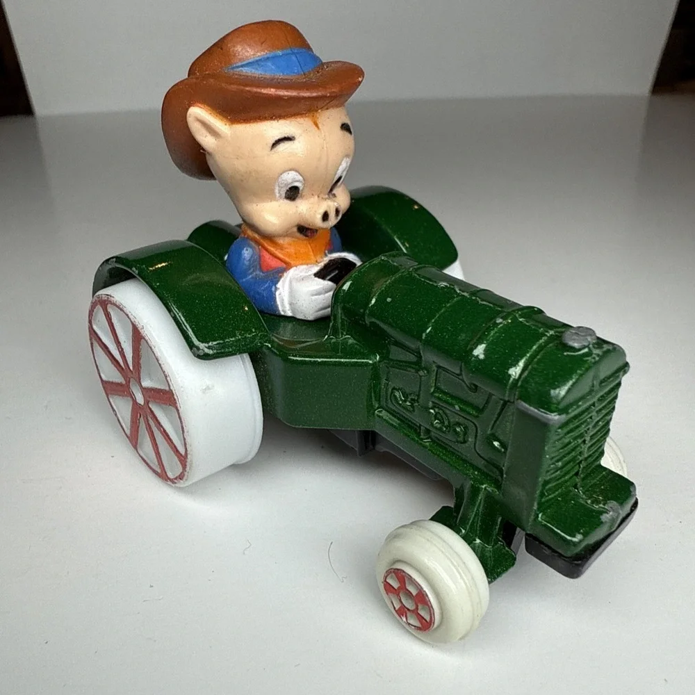 Vintage 1988 ERTL  Looney Tunes Diecast Porky Pig Farm Tractor